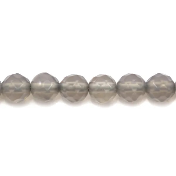 Agate grise Ronde facette 4mm