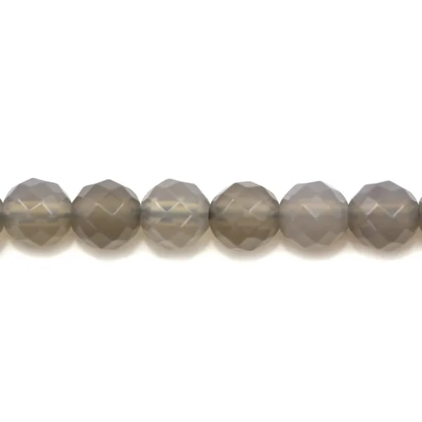 Agate grise Ronde facette 4mm