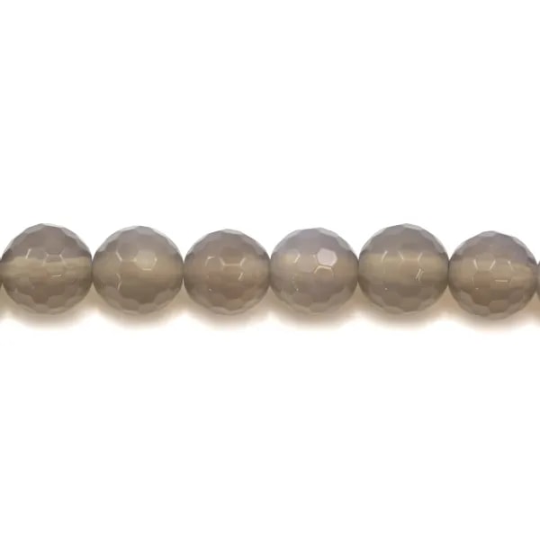 Agate grise Ronde facette 4mm