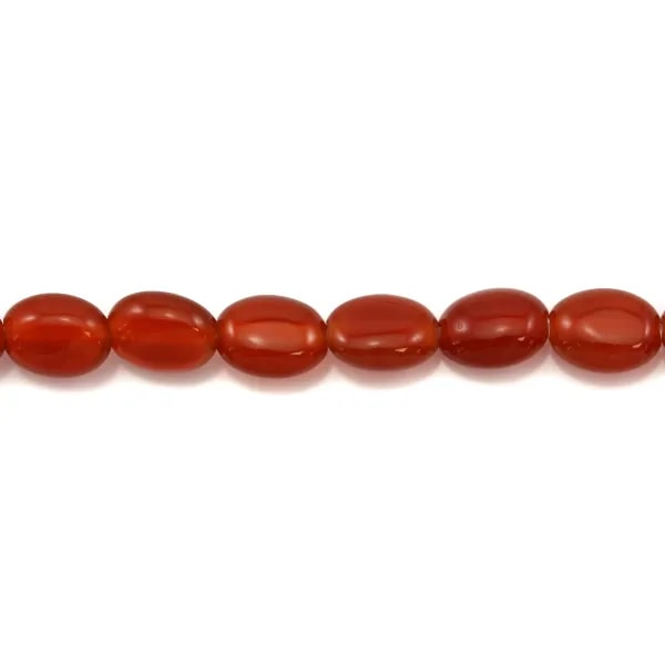 Agate rouge goutte 8x12mm x 40cm
