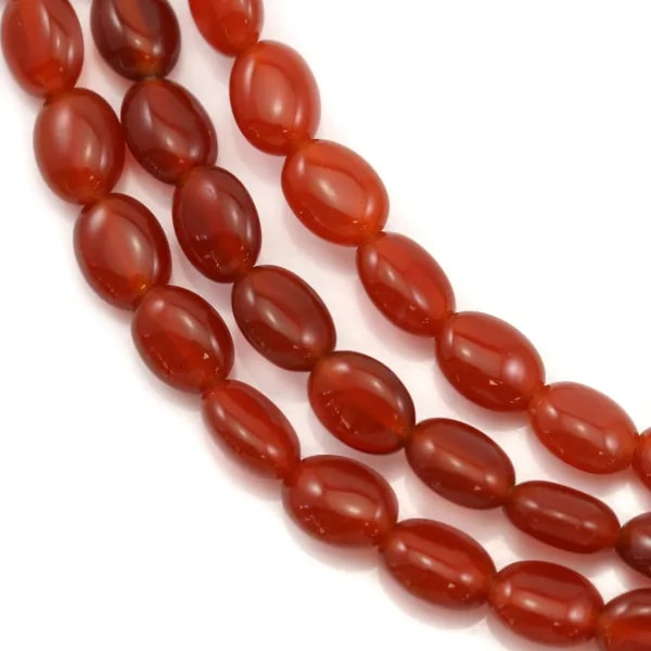 Agate rouge goutte 8x12mm x 40cm