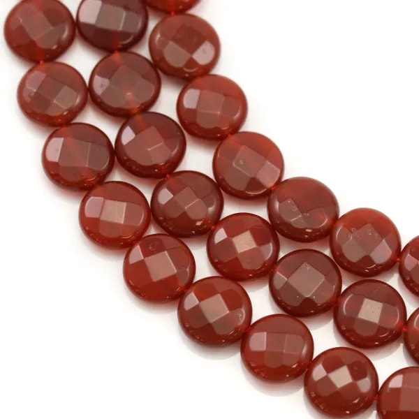 Agate rouge rectangle facette 8x12mm x 40cm