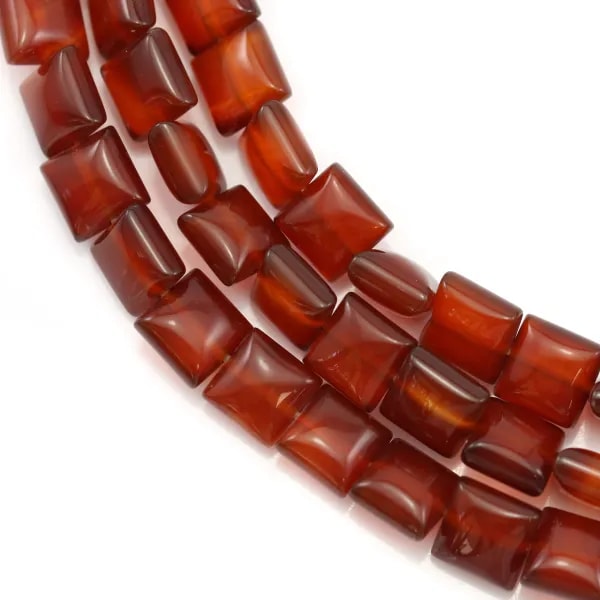 Agate rouge trèfle 16mm x 40cm