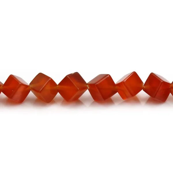 Agate rouge cœur 6mm x 40cm