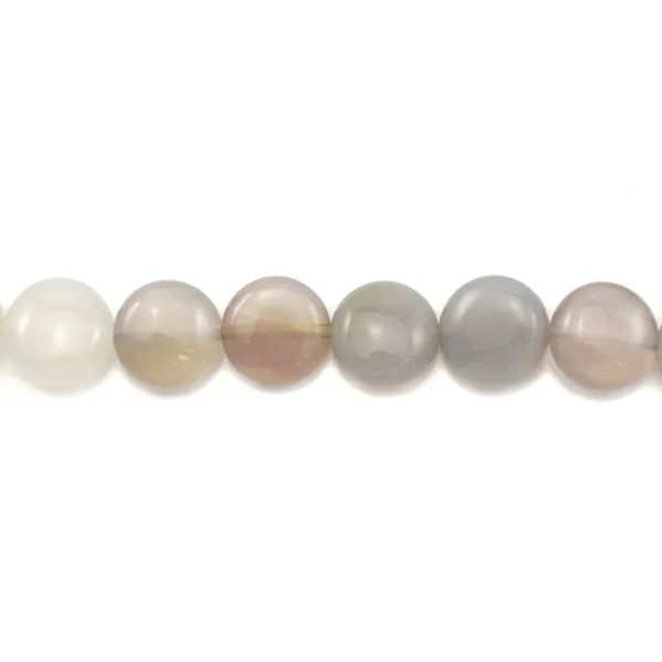 Agate grise ronde plat 12mm x 40cm  