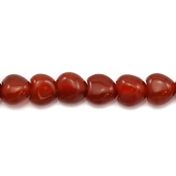 Red agate rounded square 8mm x 40cm