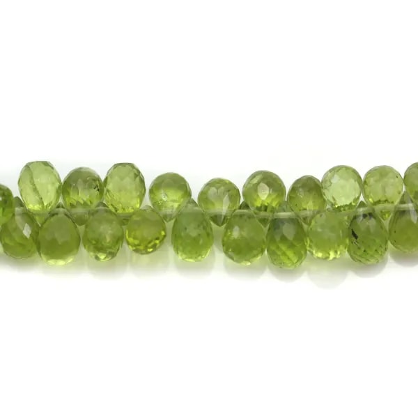 Péridot Goutte Briolette 3x4mm x  10pcs