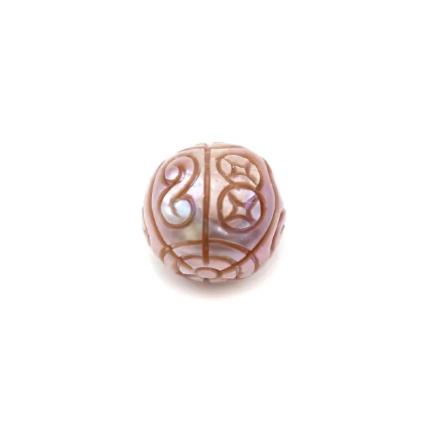 Perle de culture d'eau douce sculptée, 11-12mm x 1pc