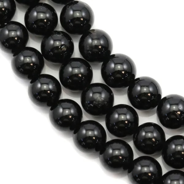 Tourmaline  Noire Ronde 12mm x 40cm