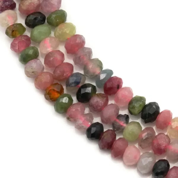 Tourmaline, en forme de rondelle facette 2.5x4mm x 40cm