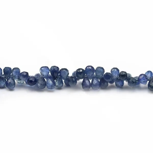 Saphir bleu goutte facette 3x4mm x 40cm