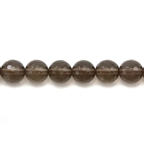 Quartz Fumé Ronde Facette 4mm x 40 cm 