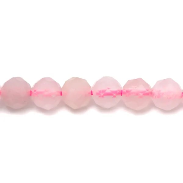Quartz Rose Ronde Facette 4mm x 40cm 