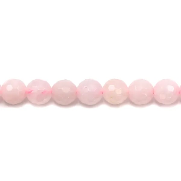 Quartz Rose Ronde Facette 8mm x 10pcs