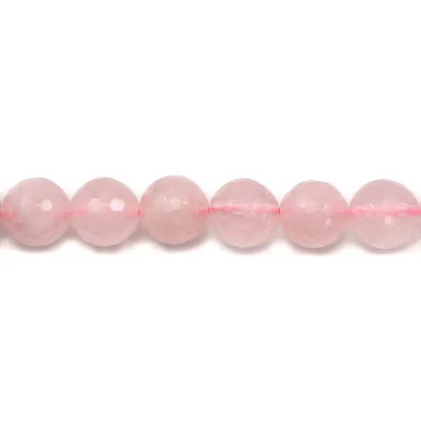 Quartz Rose Ronde Facette 6mm x 40cm 