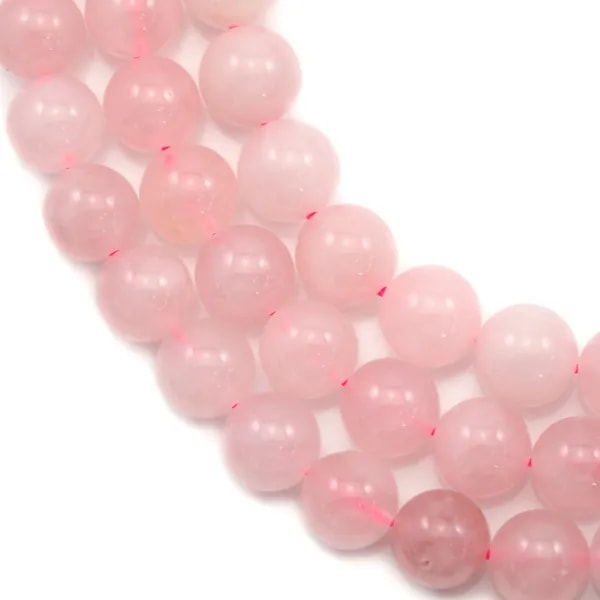 Quartz  Rose Rond 12mm x 40cm 