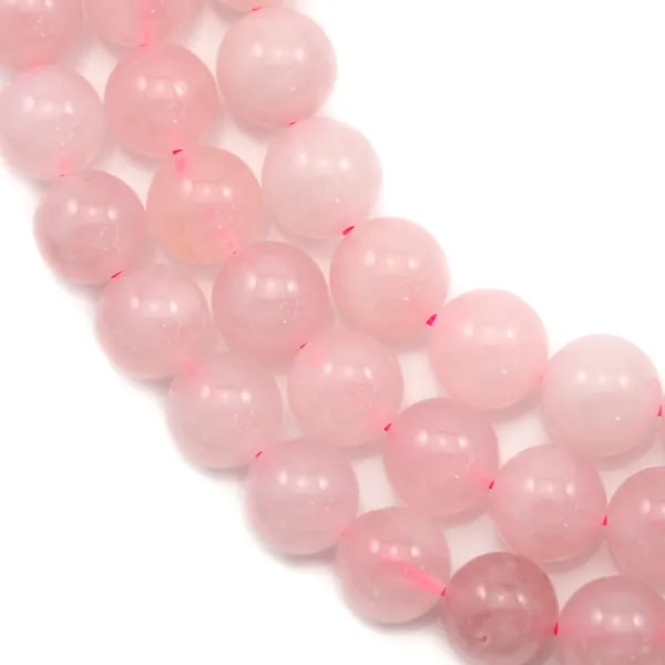 Quartz  Rose Rond 14mm x 40cm 