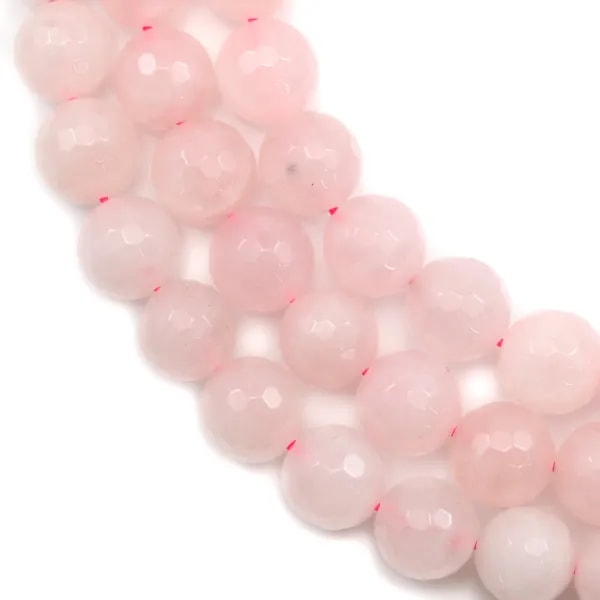 Quartz Rose Ronde Facette 10mm x 40cm 