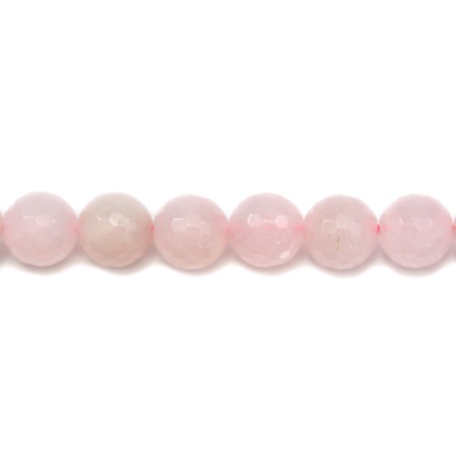 Quartz Rose Ronde Facette 12mm x 4pcs