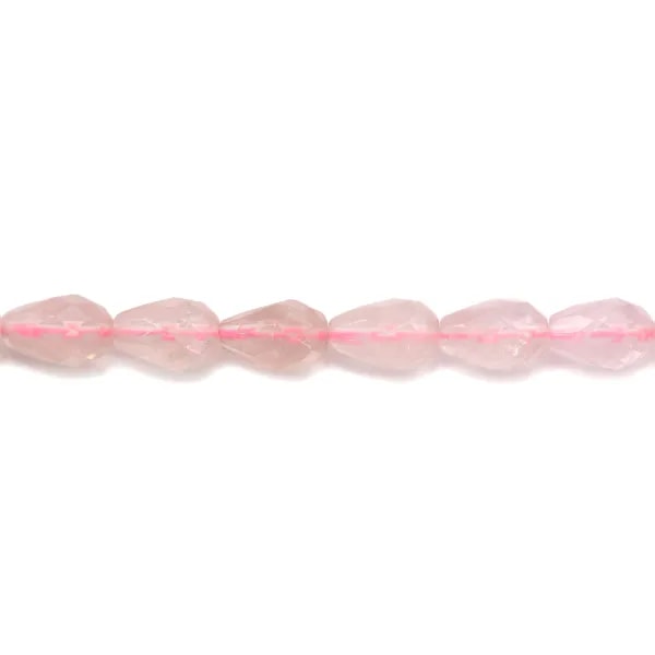 Quartz Rose Goutte Facette 8x12mm x 4pcs