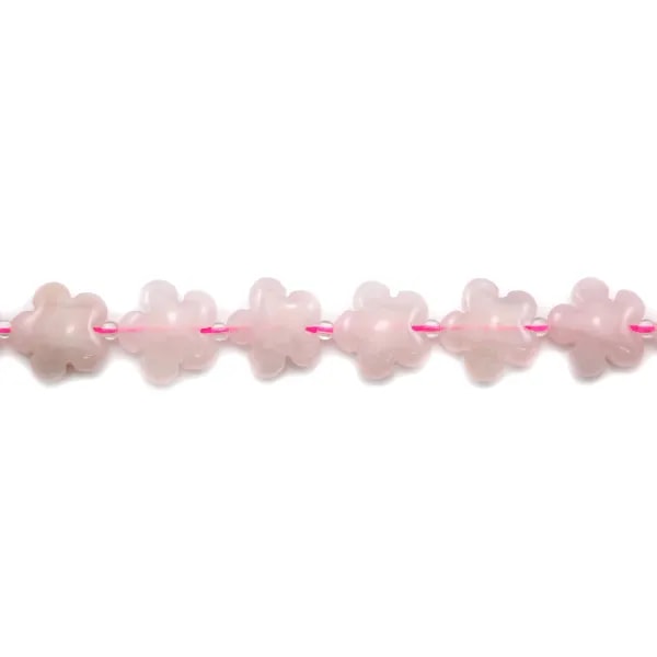 Quartez rose en fleur 15mm x 2pcs