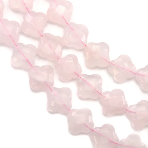 Quartz  Rose trèfle facette 13mm