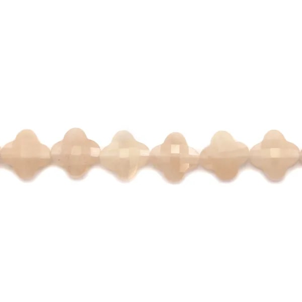 Aventurine rose trèfle facette 13mm x 2pcs