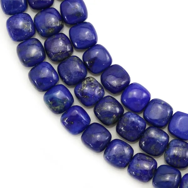 Lapis lazuli bleu, de forme carré 6mm x 39 cm