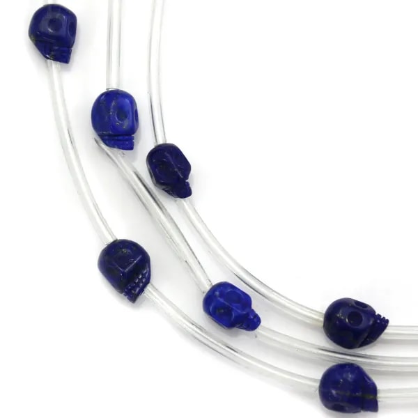 Lapis lazuli tête de mort 10mm 