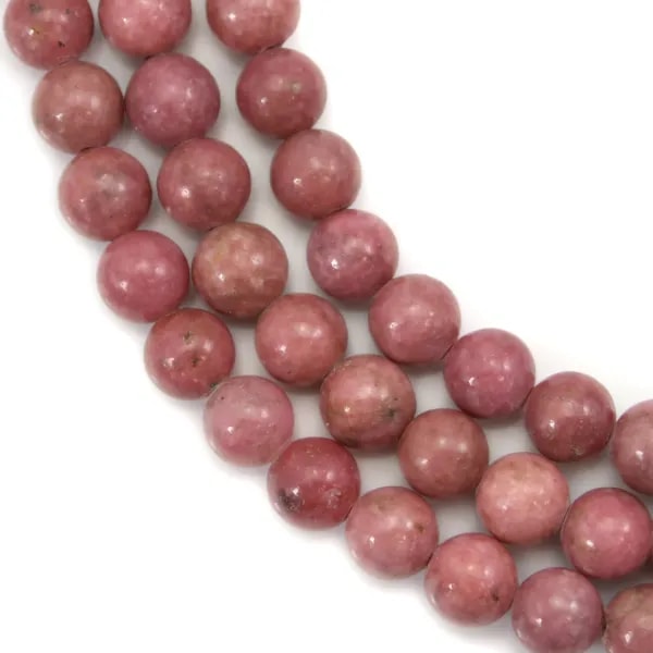 Rhodonite ronde 6.5mm x 40cm