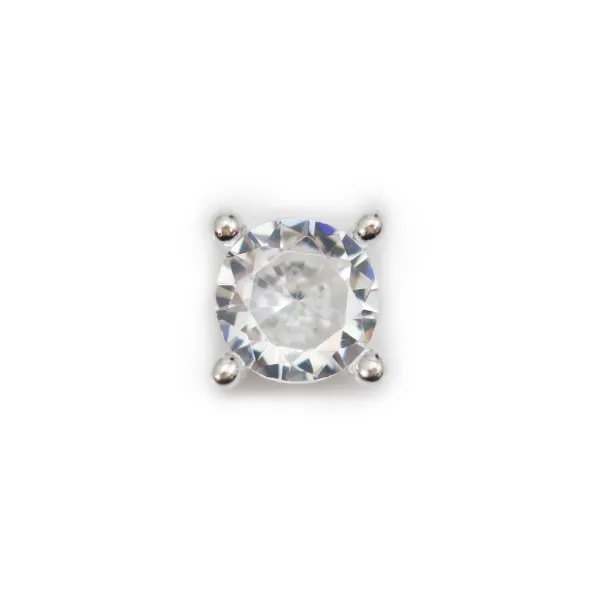 Intercalaire carré argent & zirconium 4mm x 1pc