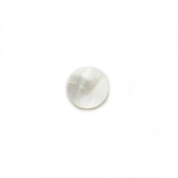 Cabujón Madreperla redondo plano 10mm x 1pc