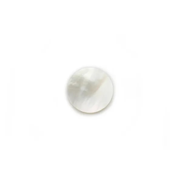 Cabujón Madreperla redondo plano 12mm x 1pc
