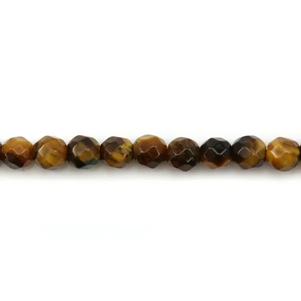 Oeil de tigre Rond Facette 4mm x 20 pcs 