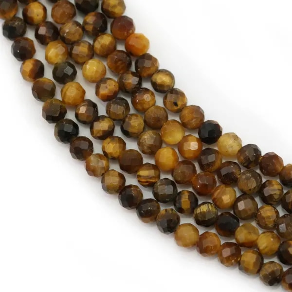 Oeil de tigre Rond Facette 3mm x 40cm