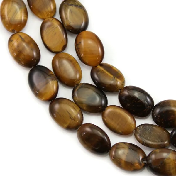 Oeil de tigre Oval 10x14mm x 40cm