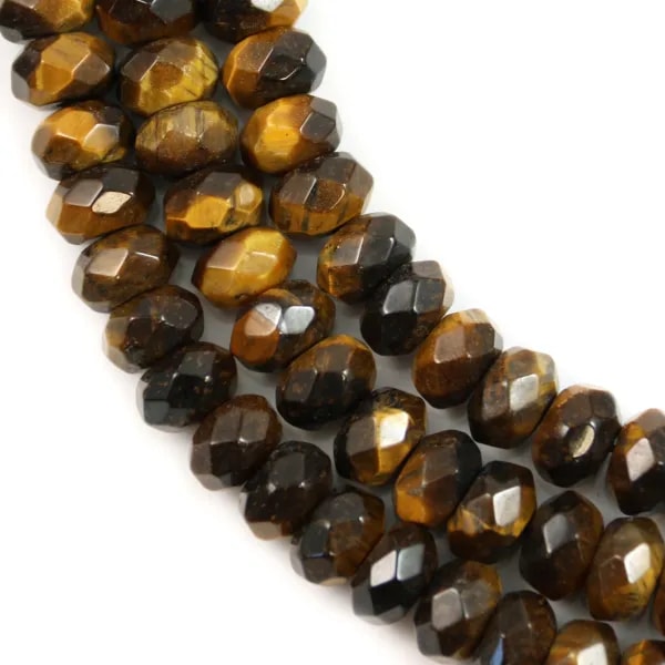 Oeil de tigre Rondelle Facette 5x8mm x 40cm