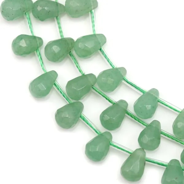 Aventurine flat heart 10.5mm x 40cm