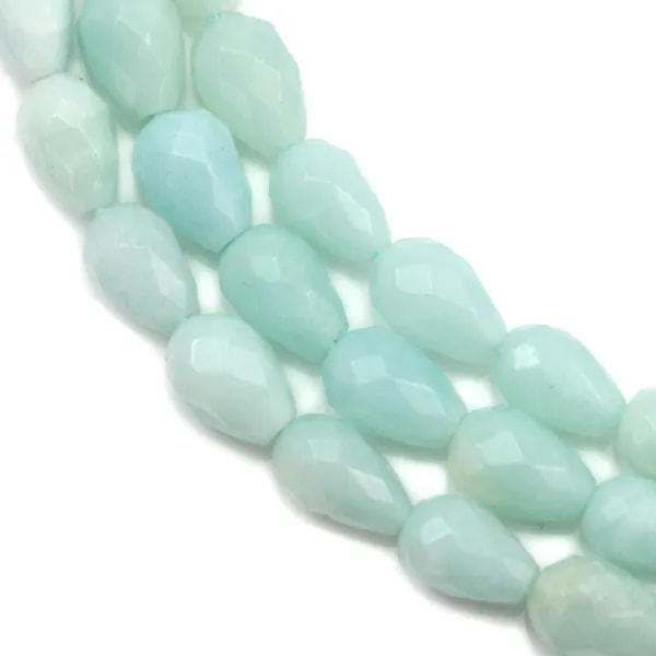 Amazonite faceted drop 5x8mm x 40cm