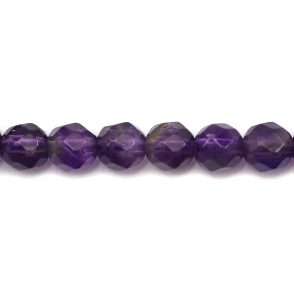 Améthyste Ronde Facette 4mm x 10pcs