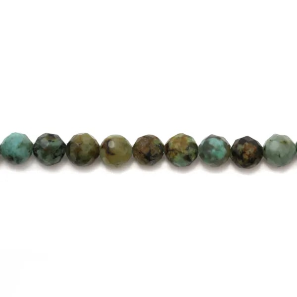 Turquoise africaine ronde facetté 4mm x 39cm