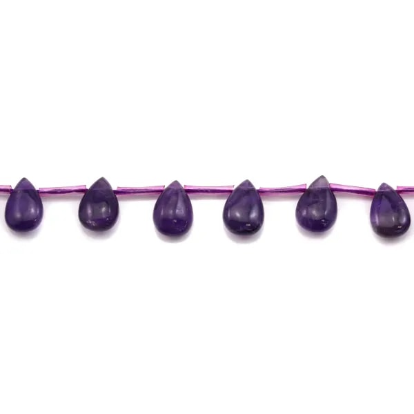 Amethyst Flat Teardrop 10x14mm x 2pcs