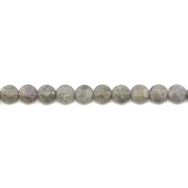 Labradorite ronde plate facette 8mm x 4pcs