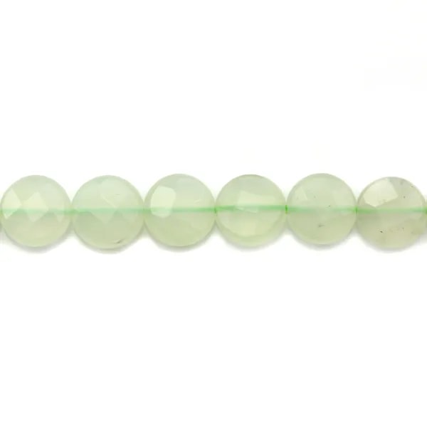 Jadeite vert ronde plate facette 8mm x 8pcs