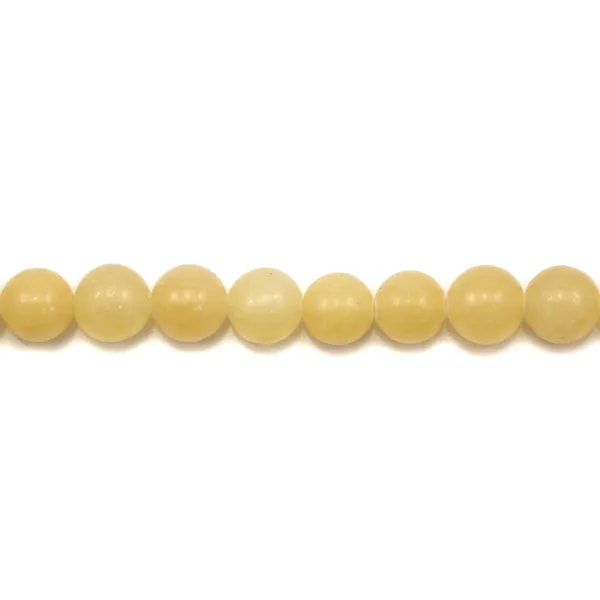 Jade miel rond 8mm x 10pcs