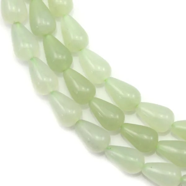 Jadeite jade drop 5x8mm x 40cm