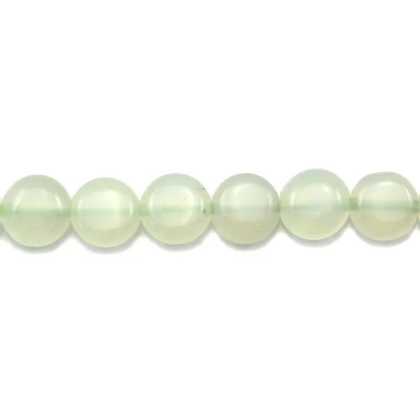 Jadeite vert ronde plate 8mm x 8pcs