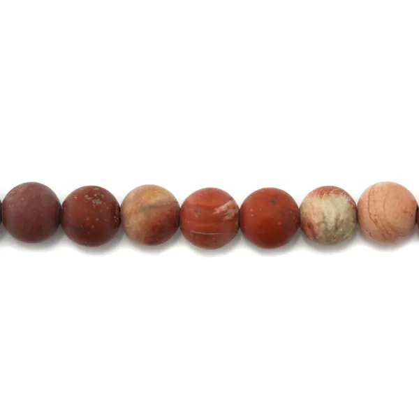 Jaspe rouge matte ronde 6mm x 40cm