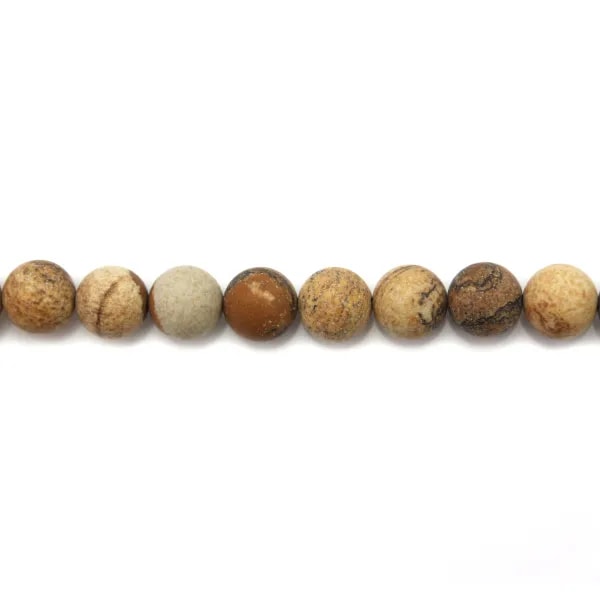 Jaspe paysage matte ronde 10mm x 5pcs