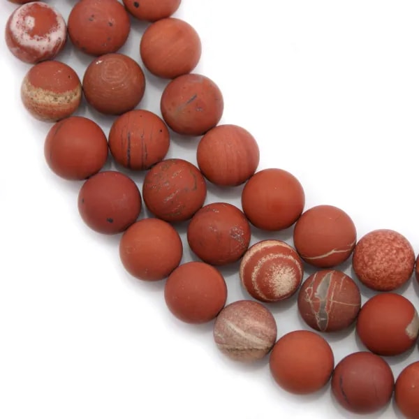 Jaspe rouge matte ronde 8mm x 40cm